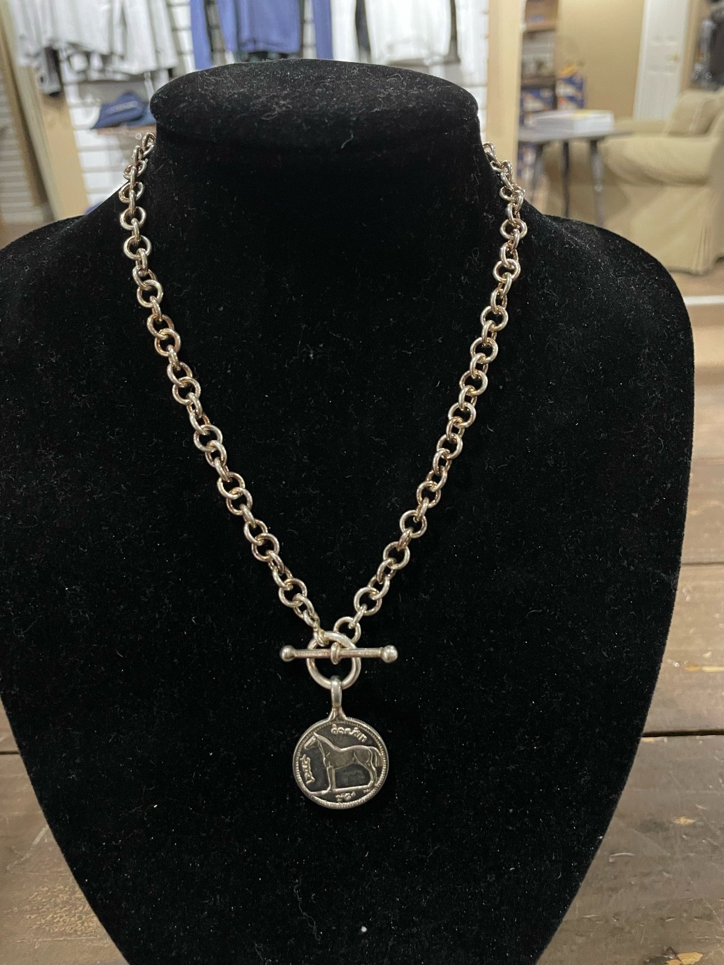 Horsefeathers Small Link Mex coin c/w Irish Coin/Bit/Crop - The Tack Shoppe