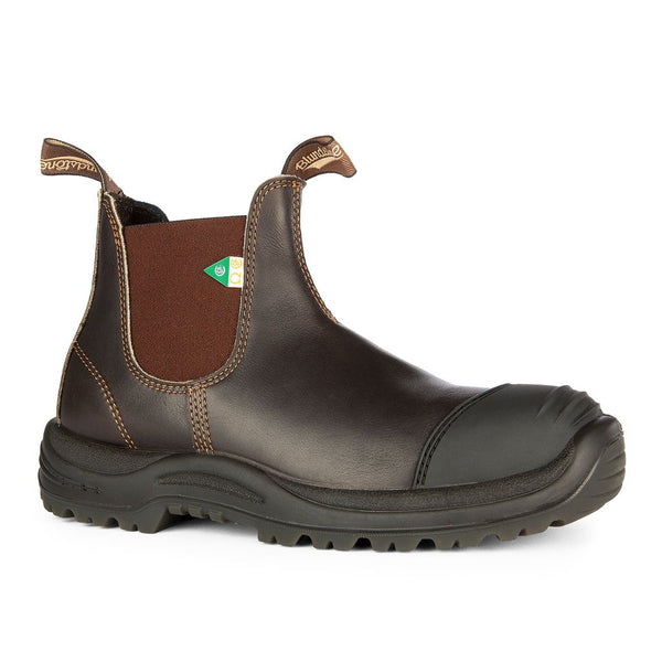 Blundstone 167 Work Safety Boot Rubber Toe Cap Stout Brown