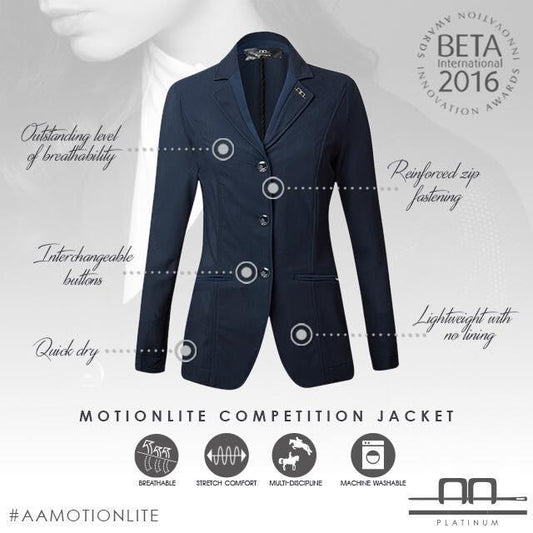 AA Alessandro Albanese Motion Lite Show Jacket - Navy - The Tack Shoppe