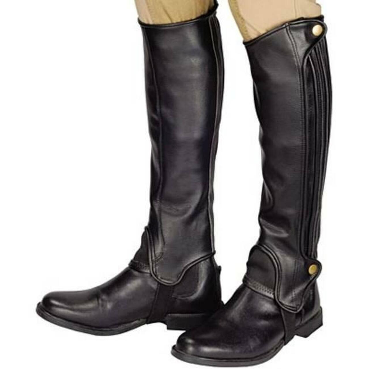 Adult Leather Half Chaps - Black - The Tack Shoppe