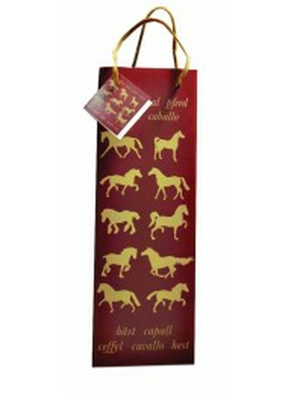 Maroon Horse Bottle Gift Bag - The Tack Shoppe