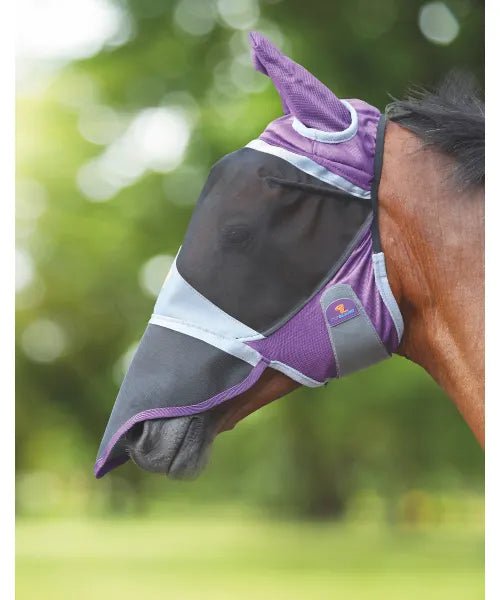 Shires Deluxe Fly Mask with Ears and Nose - The Tack Shoppe