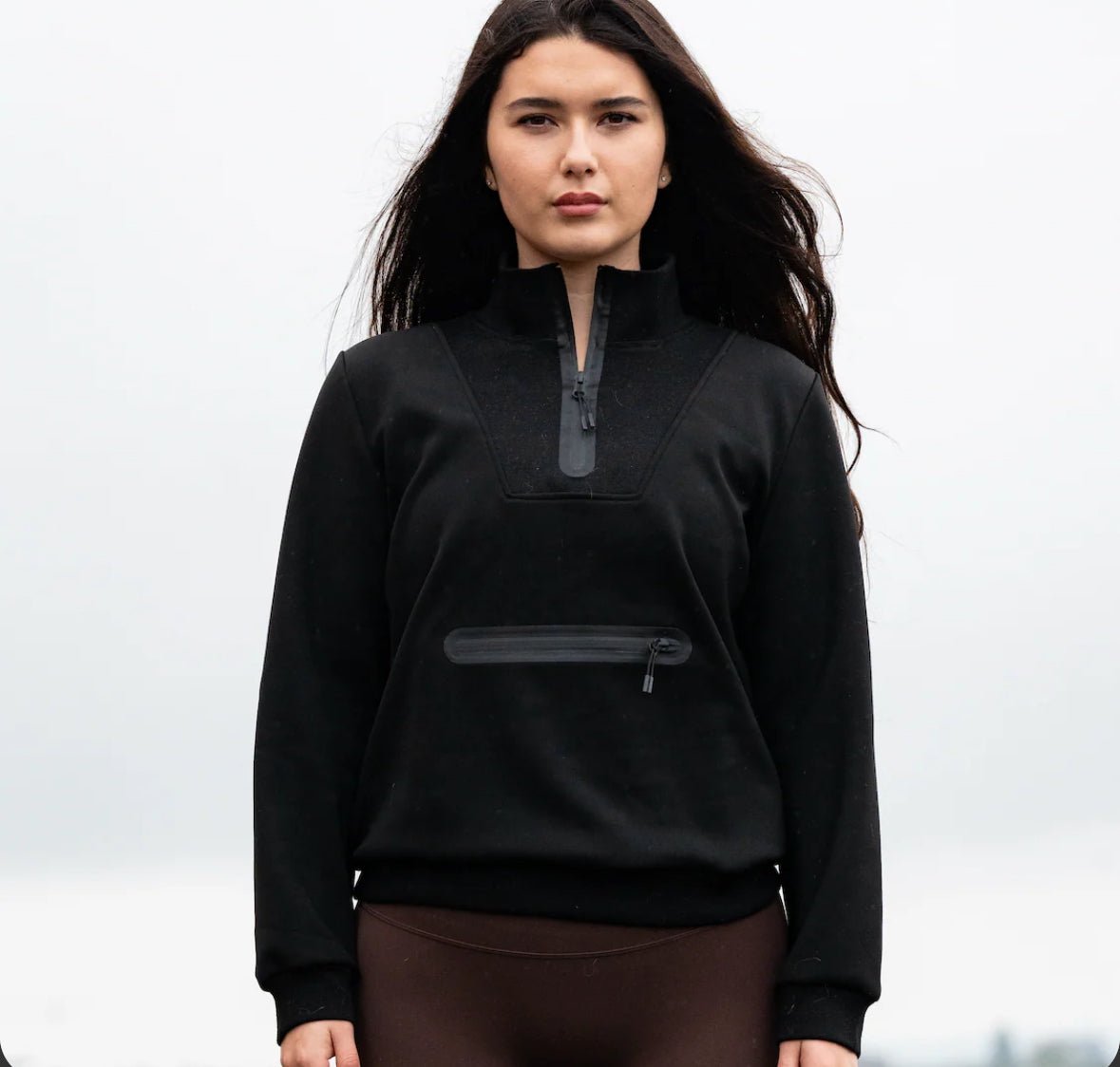 Armateq TECH FLEECE QUARTER ZIP - BLACK - The Tack Shoppe