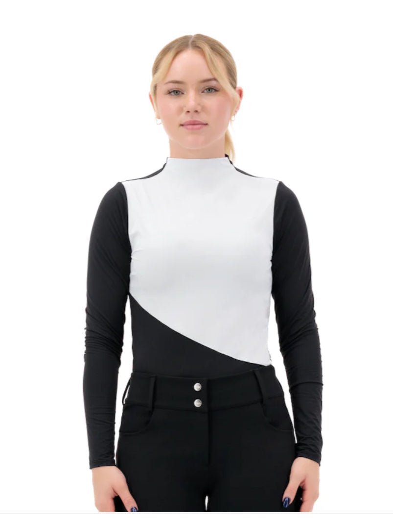 Armateq ULTRA BREATHABLE MOCK NECK LONG SLEEVE - White/Black - The Tack Shoppe