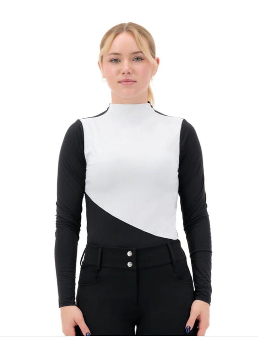 Armateq ULTRA BREATHABLE MOCK NECK LONG SLEEVE - White/Black - The Tack Shoppe