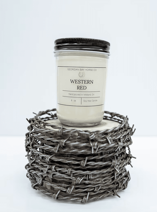 Georgian Bay horse Co Candles - Western Red 8 oz - The Tack Shoppe