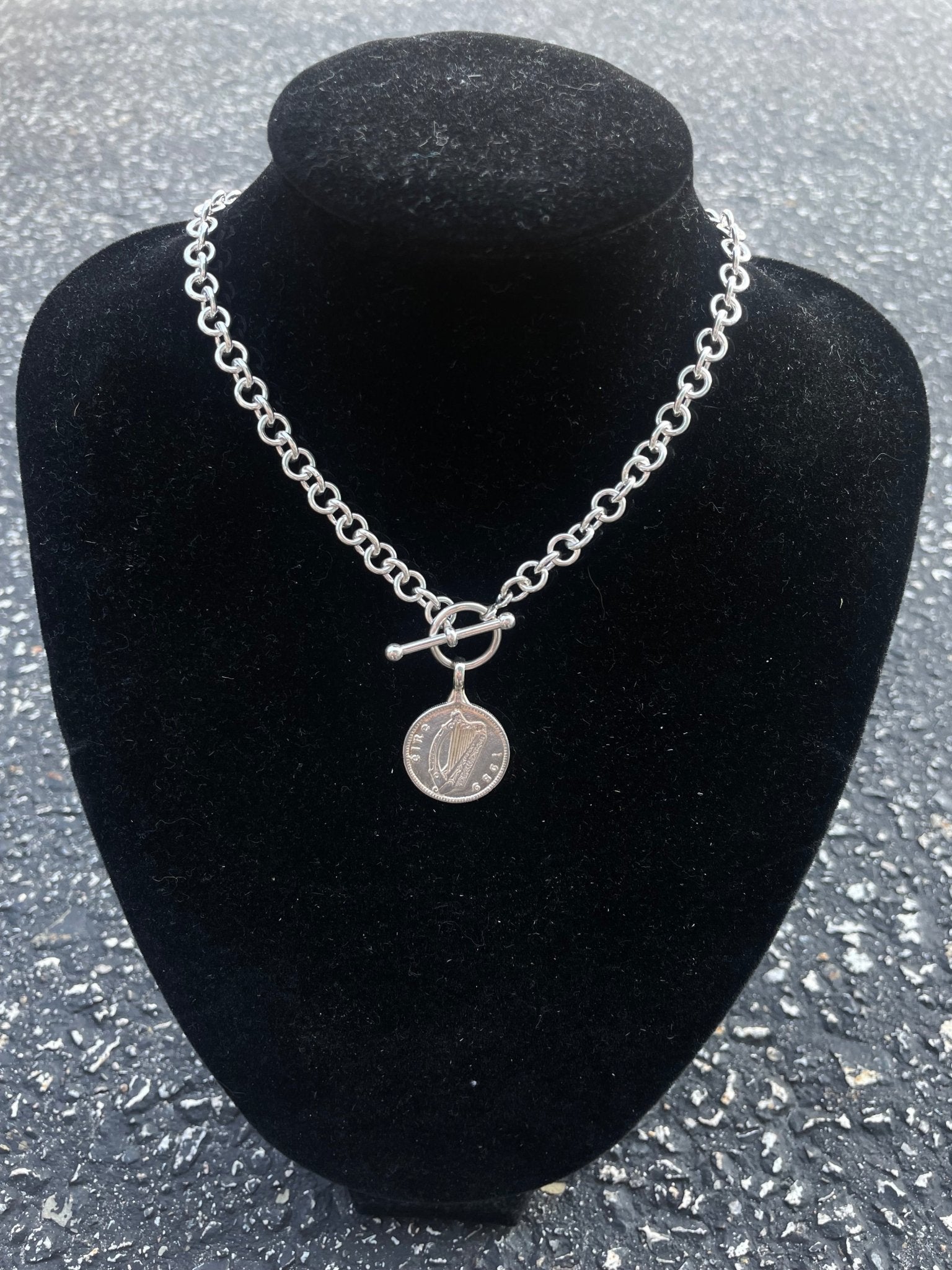Horsefeathers Mex chain necklace with replica horse coin - The Tack Shoppe