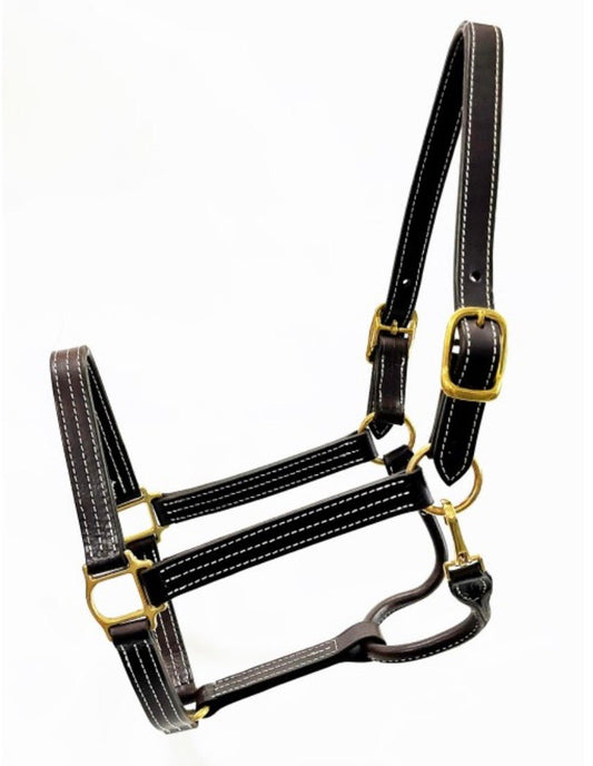Leather Halter with White Stitching - The Tack Shoppe