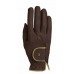 ROECKL LONA RIDING GLOVE, Mocha/Gold - The Tack Shoppe