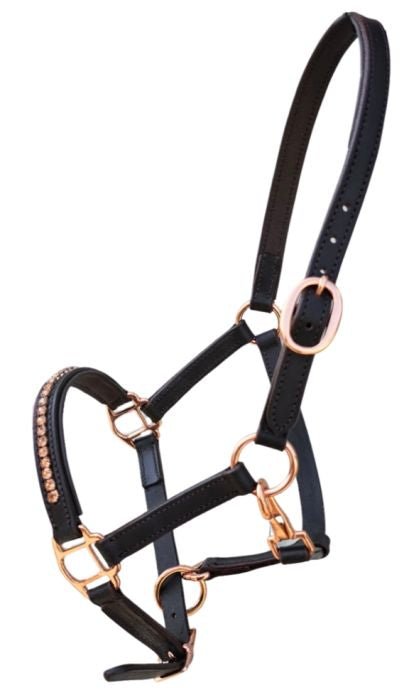 Sage Family Rose Gold Crystal Mini/Foal Halter - The Tack Shoppe