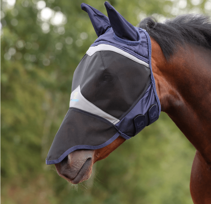 Shires FlyGuard Pro Fine Mesh Fly Mask with Ears & Nose - The Tack Shoppe