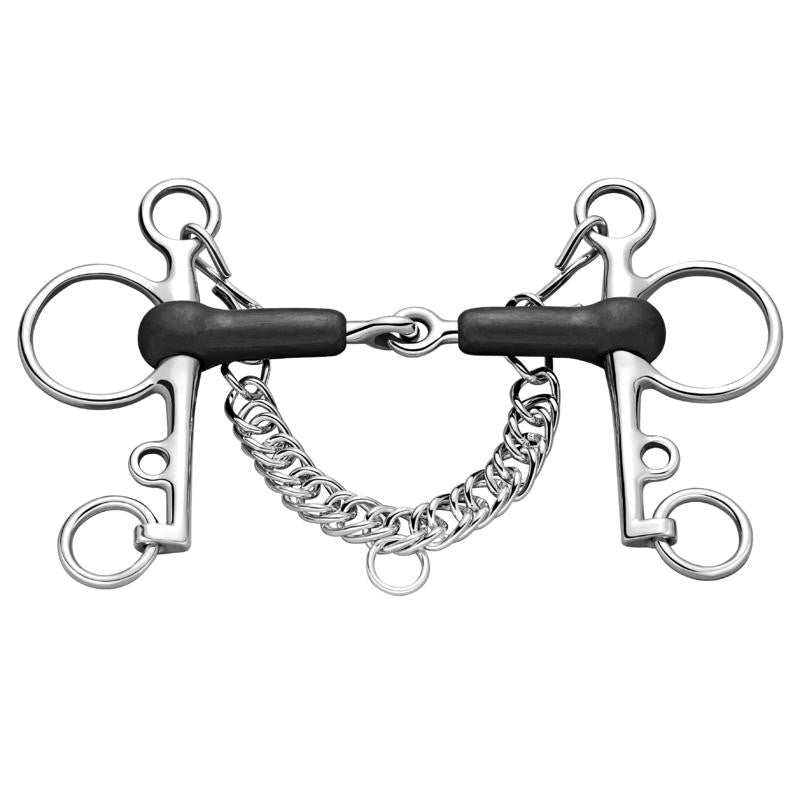 Sprenger Rubber Long Shank Pelham Single Joint - The Tack Shoppe