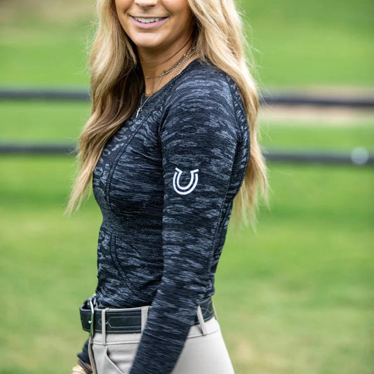 THE FIT EQ - Long Sleeve Seamless Schooling Top - Camo - The Tack Shoppe