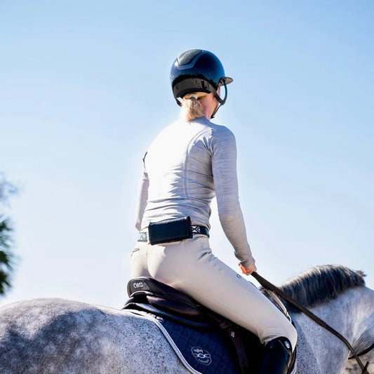 THE FIT EQ - Long Sleeve Seamless Schooling Top - Grey - The Tack Shoppe