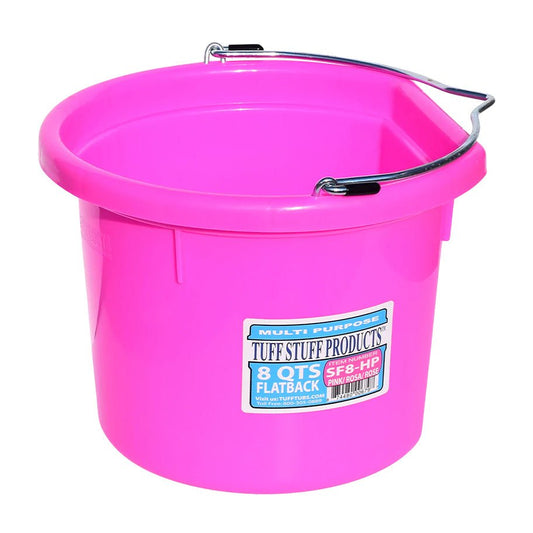 Tuff Stuff Flat Back Pails - 8QT/Pink - The Tack Shoppe