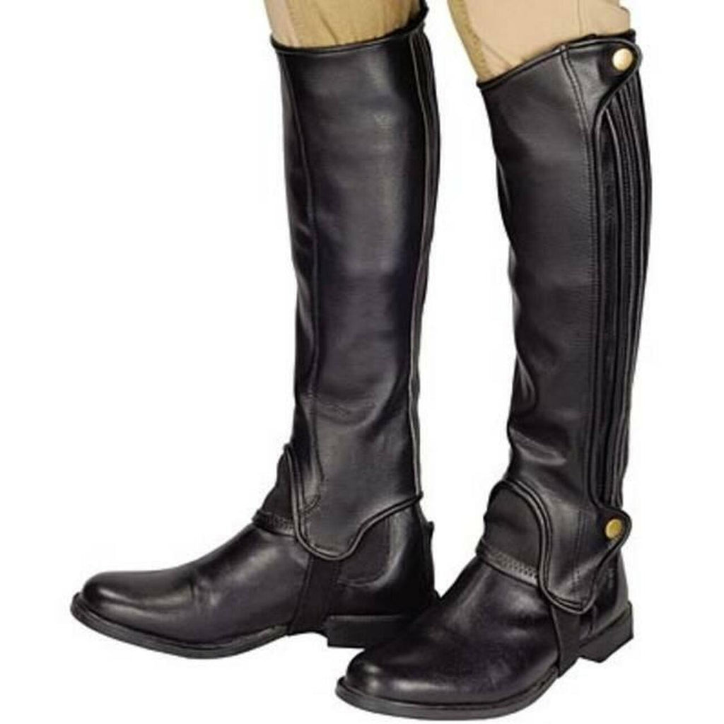 Can-Pro Adult Leather Half Chaps - Black