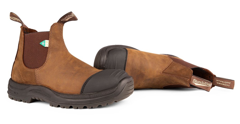 Blundstone 169 Work Safety Boot Rubber Toe Crazy Horse Brown