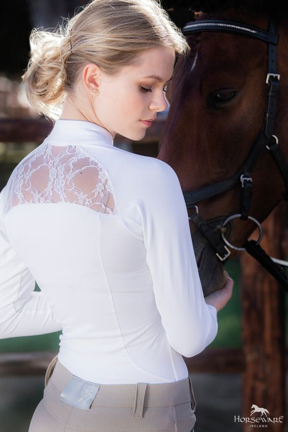Horseware Sara Competition Shirt Long Sleeve - White