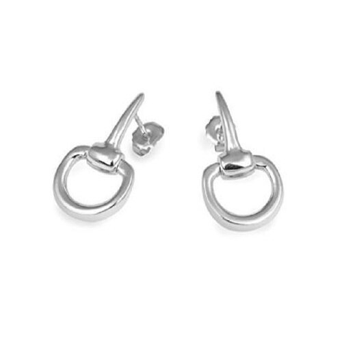 Silver Plated Snaffle Earrings - Silver