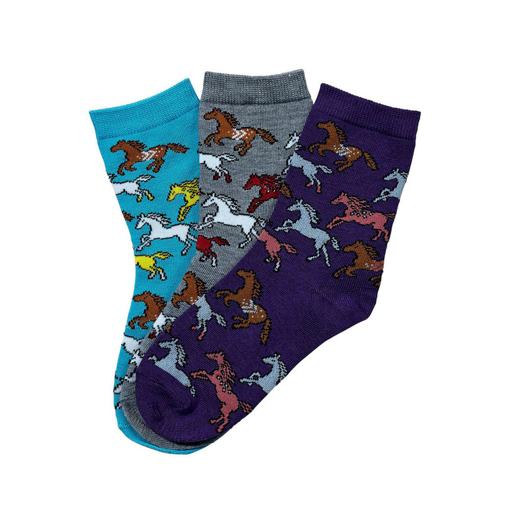 AWST Kids Running Horses Crew Socks