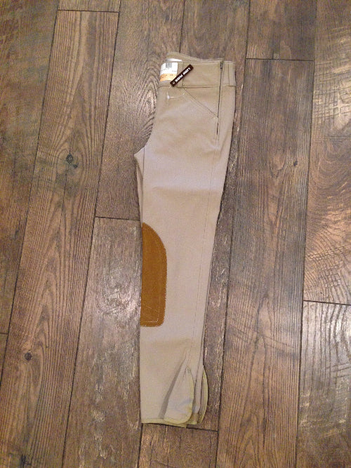 TAILORED SPORTSMAN GIRLS TROPHY LOW RISE SIDE ZIP TAN BREECHES