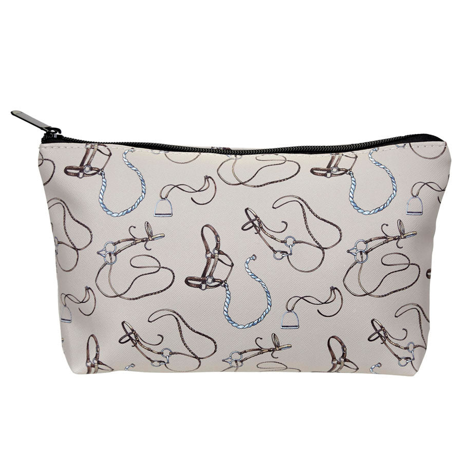 AWST "Lila" Beige Equestrian Cosmetic Pouch
