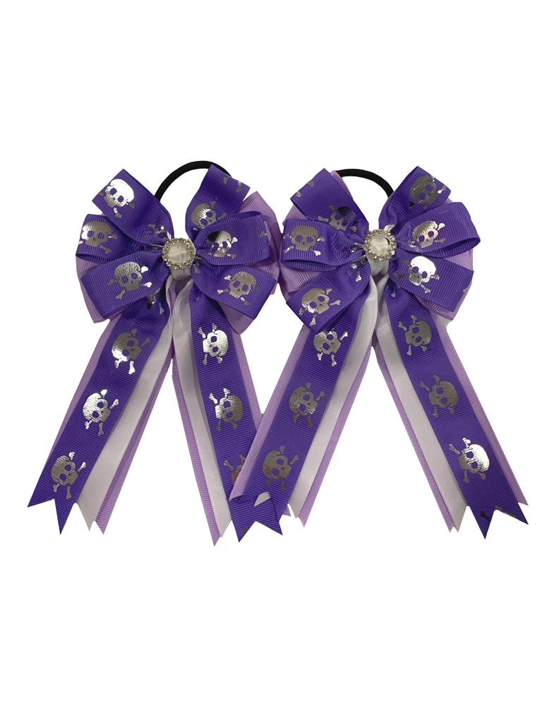 My Barn Child Show Bows: Purple Skulls
