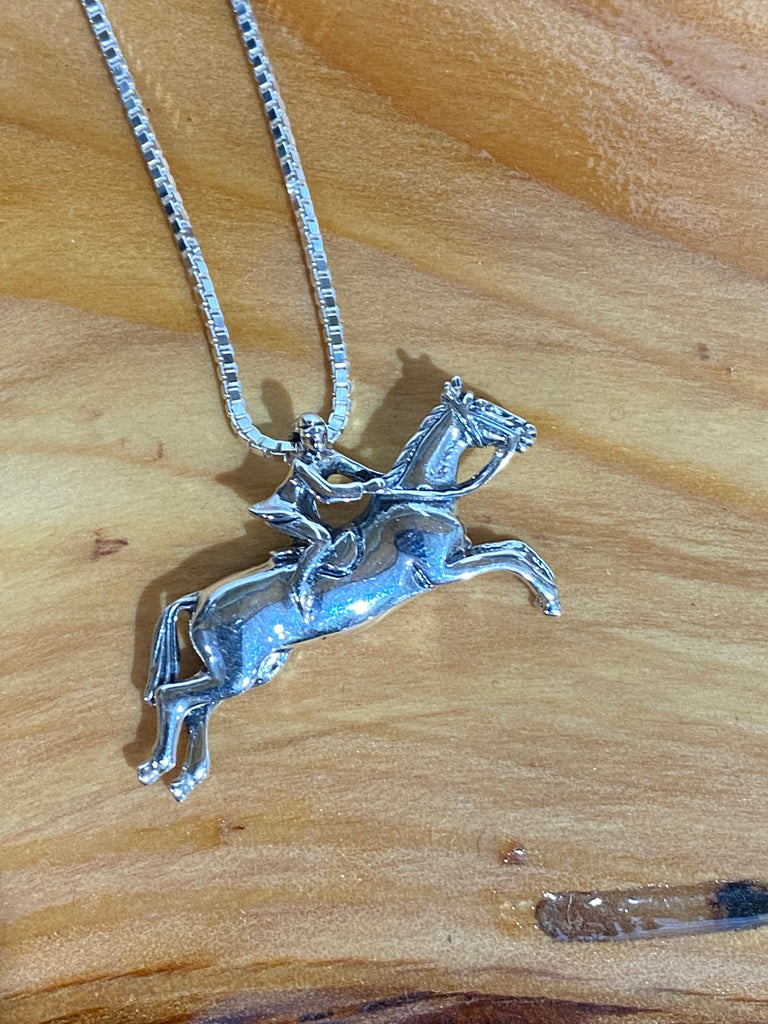 Horsefeathers Jumping Horse Charm Necklace