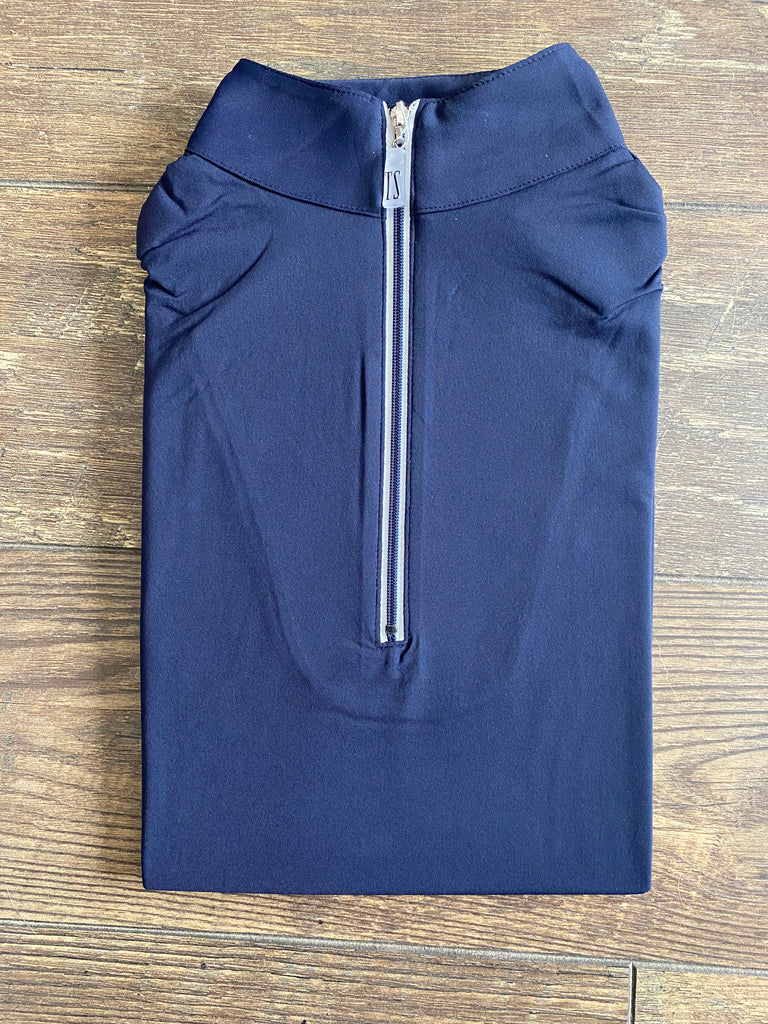 Tailored Sportsman Icefil Sun Shirt Long Sleeve - Navy with White/Navy Zipper