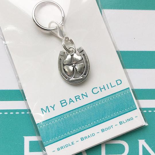 My Barn Child Bridle Charm: Clover Horseshoe