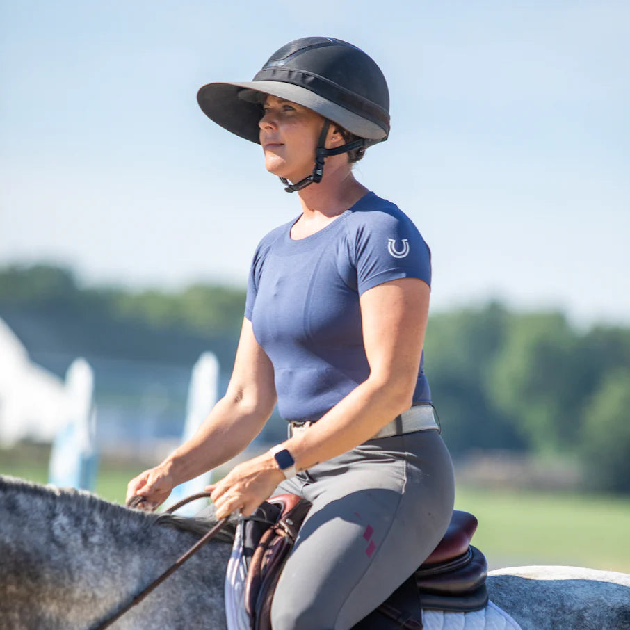 THE FIT EQ: Short Sleeve Seamless Schooling Top - Blueberry