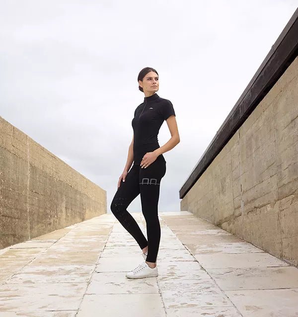 AA Alessandro Albanese Cleancool Half Zip Ladies Short Sleeve Top - The Tack Shoppe