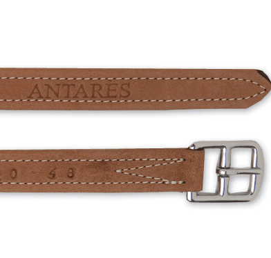 Antares Nylon Lined Calfskin Stirrup Leathers Malt Brown - The Tack Shoppe
