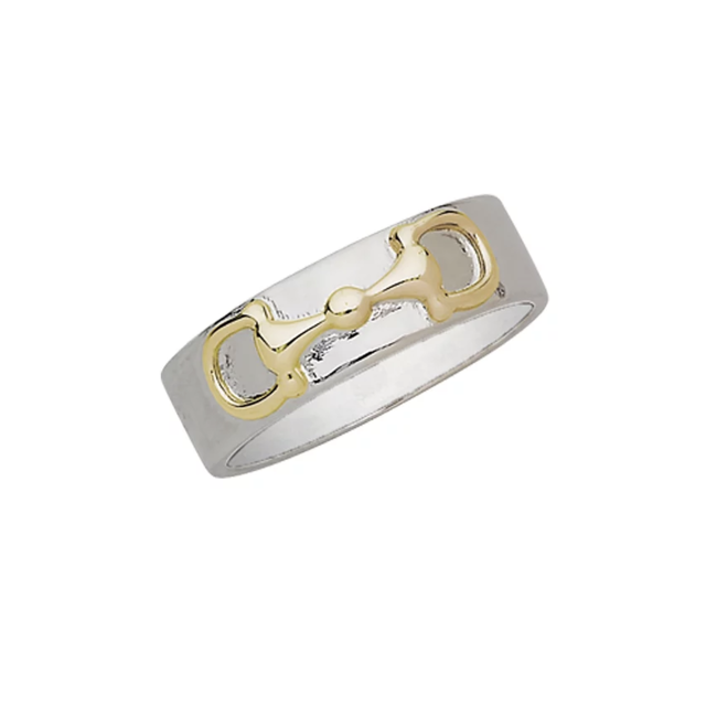 AWST Two Tone Snaffle Bit Ring - Sterling Silver