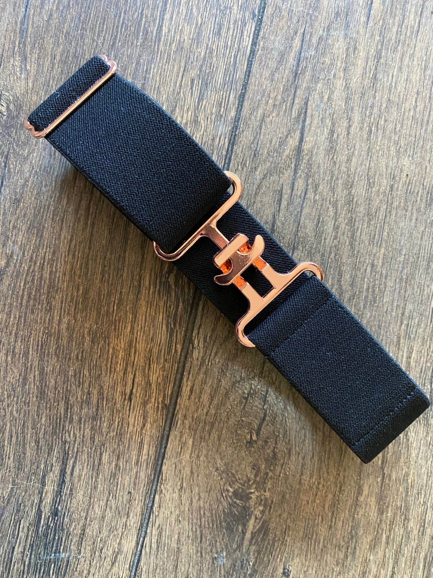 Bedford Jones Belts - 1.5 Inch Black with Rose Gold Surcingle *TSOC EXCLUSIVE* - The Tack Shoppe
