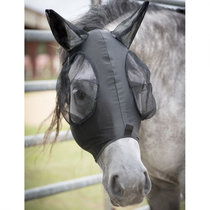 Canadian Horsewear Comfort Fit Lycra Fly Mask - Black - The Tack Shoppe