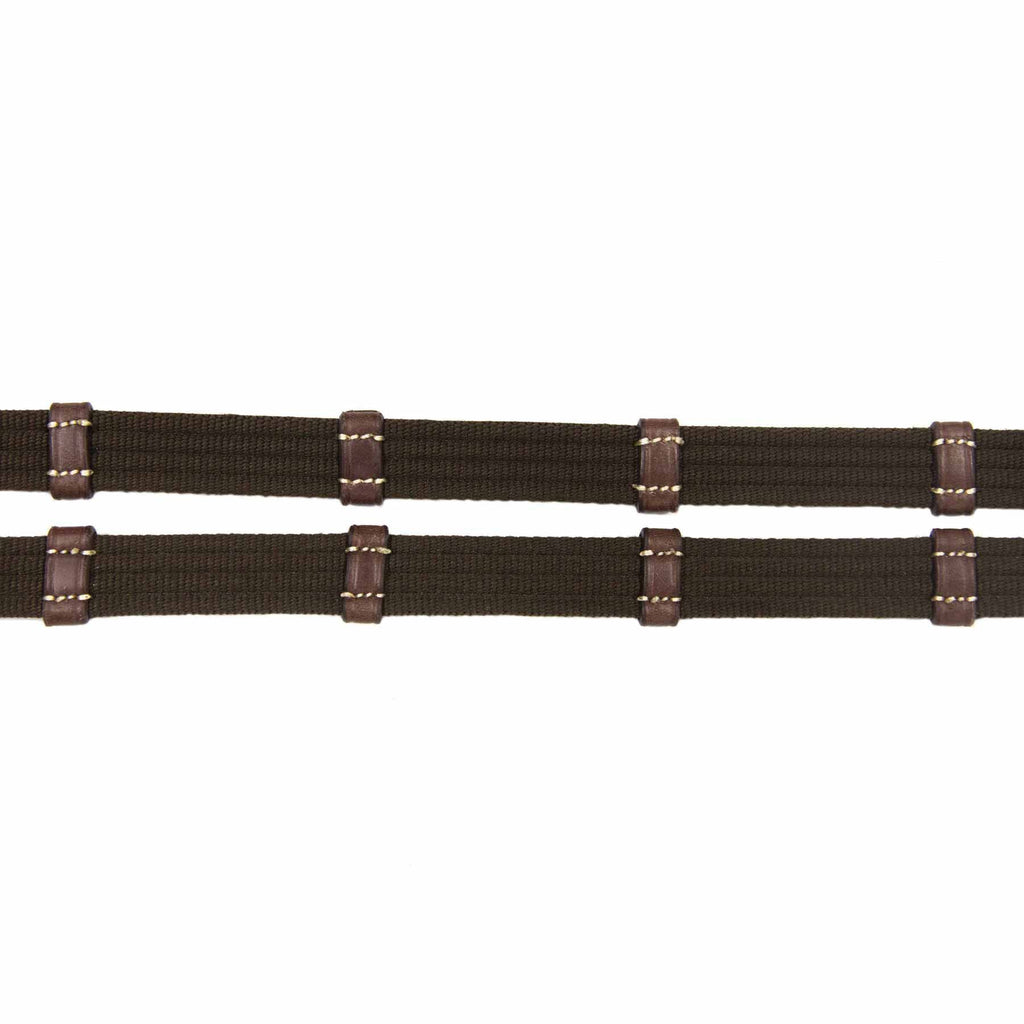 Antares Precision Webb Reins with Hand Stops Brown