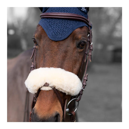 Evolution Horse Merino Noseband Cover - Natural - The Tack Shoppe