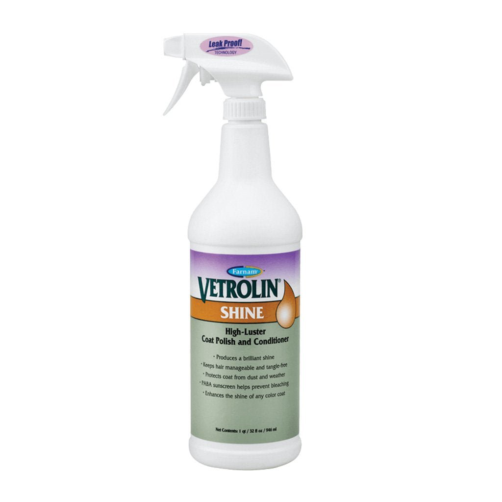 Farnam Vetrolin SHINE - High Luster Coat Polish and Conditioner Spray (32 oz) - The Tack Shoppe