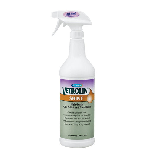 Farnam Vetrolin SHINE - High Luster Coat Polish and Conditioner Spray (32 oz) - The Tack Shoppe