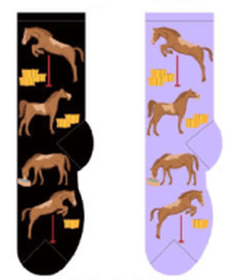 Foozy's Jumping Horse Ladies Crew Socks - The Tack Shoppe