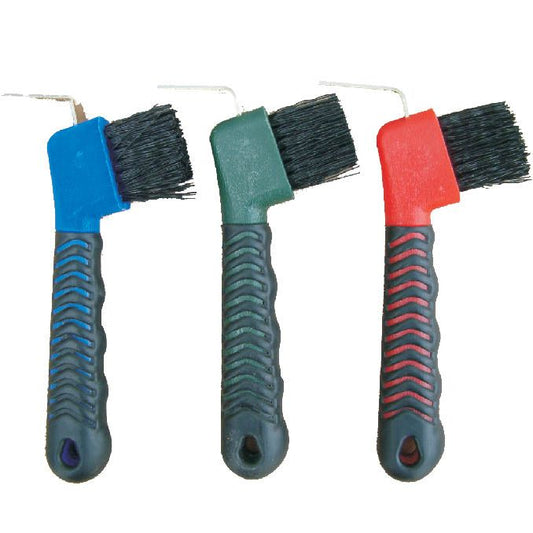 Gerryan Rubber Grip Hoofpick with Brush - The Tack Shoppe