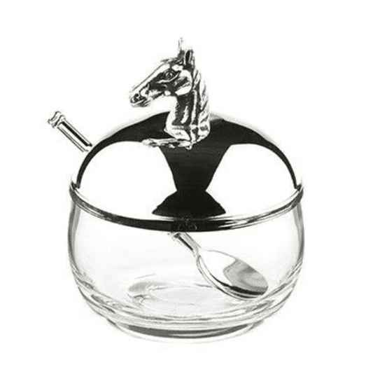 Horse Head Sugar Jam Pot with Spoon - The Tack Shoppe