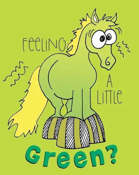 Horse Hollow Press Get Well Soon Card - Feeling Green - The Tack Shoppe