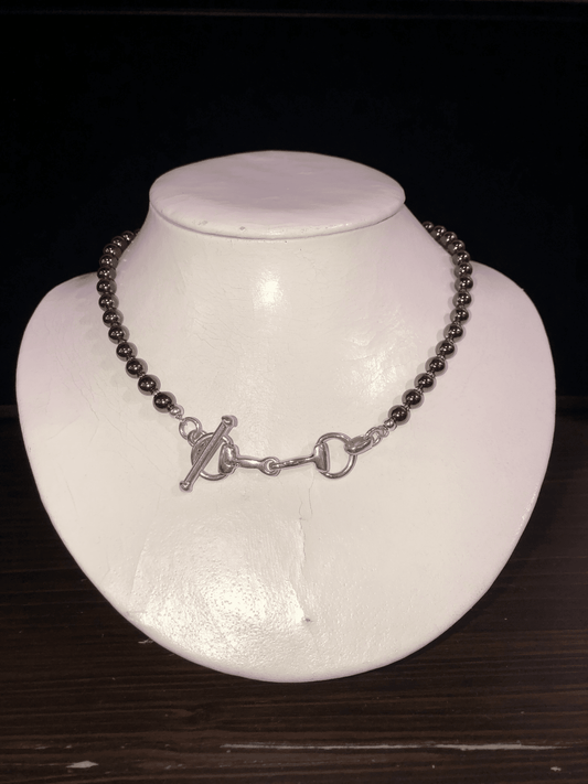 Horsefeathers 6mm Hematite Necklace with Medium Bit - The Tack Shoppe