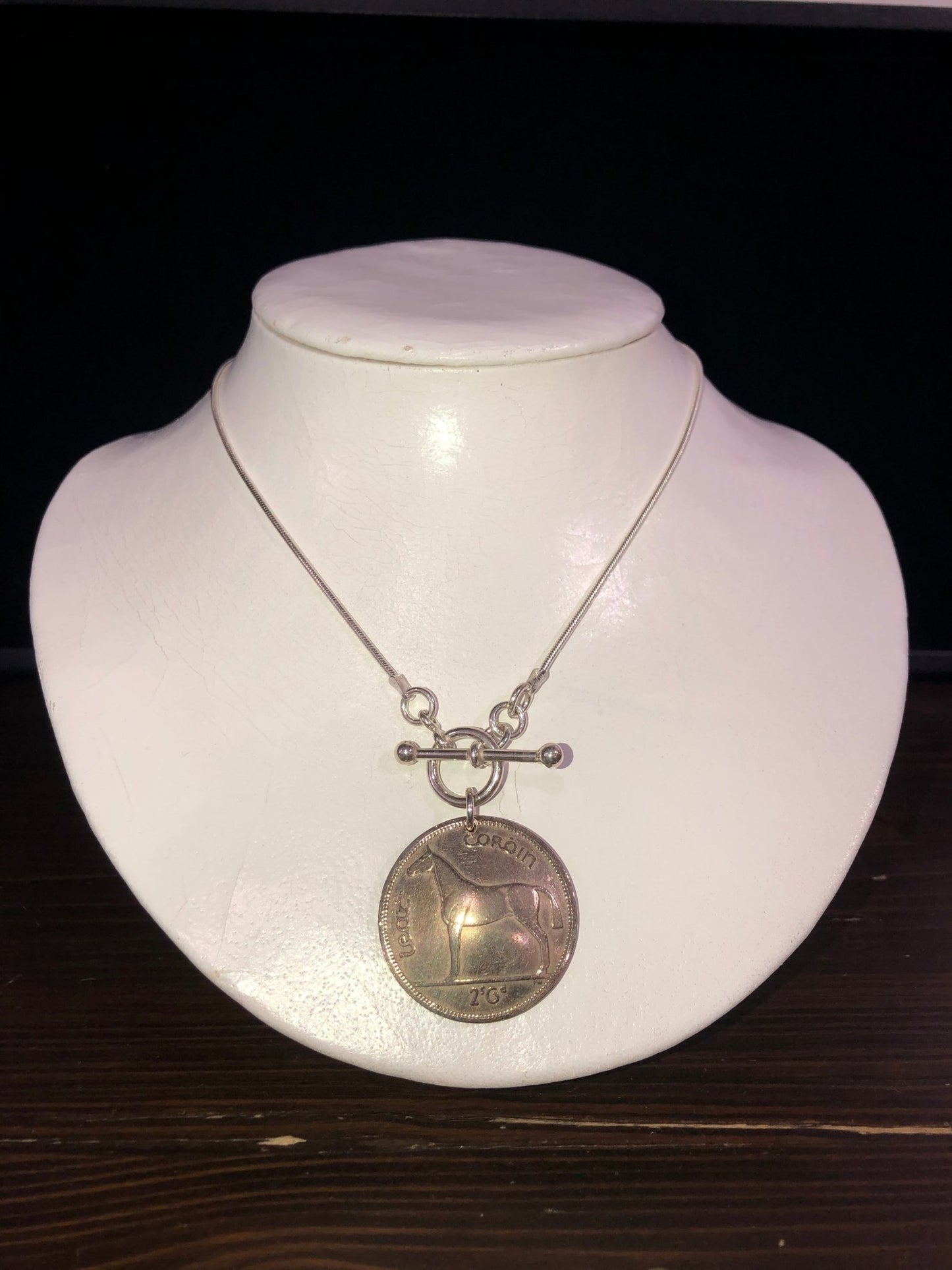 Horsefeathers Snake Chain Equestrian Irish Coin and Toggle Necklace - The Tack Shoppe