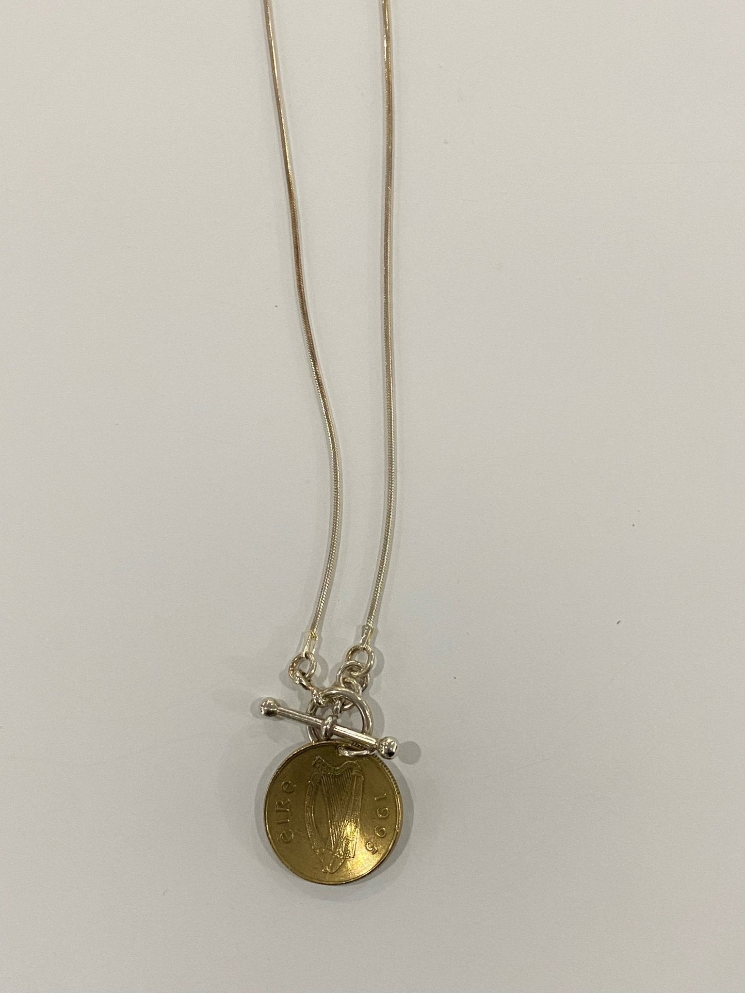 Horsefeathers Snake Chain Gold Filled Equestrian Irish Coin and Toggle Necklace - The Tack Shoppe