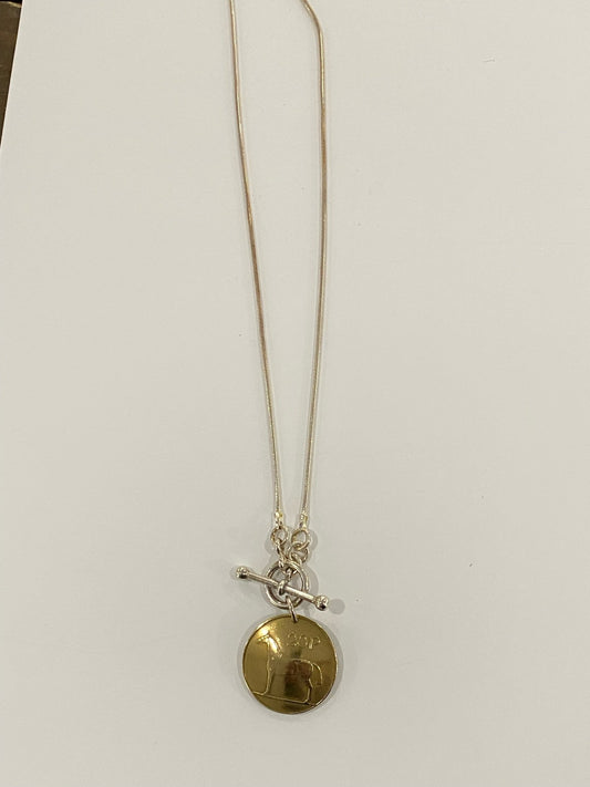 Horsefeathers Snake Chain Gold Filled Equestrian Irish Coin and Toggle Necklace - The Tack Shoppe