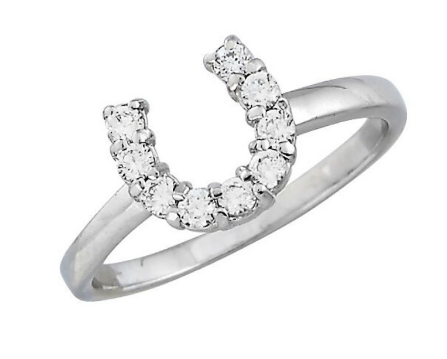 AWST Sterling Silver & Cubic Zirconia Horseshoe Ring