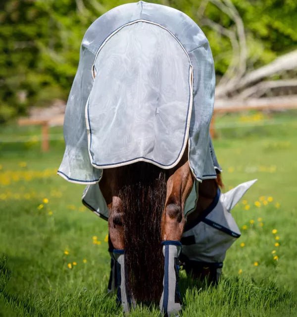 Horseware Rambo Protector Plus Fly Sheet - Silver/Navy, White with Beige - The Tack Shoppe